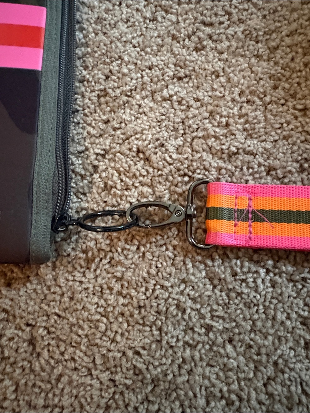 Haute Shore Camo Wristlet Pouch with Pink & Red Contrasting Stripe - Picture 3 of 8